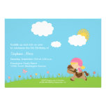 Cute girl riding a horse birthday party invitation
