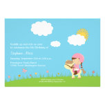 Cute girl riding a horse birthday party invitation