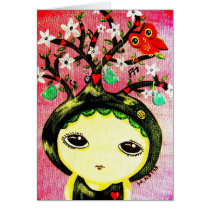 Cute Girl - She Grows A Tree cards