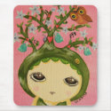 Cute Girl - She Grows A Tree mousepads