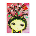 Cute Girl - She Grows A Tree postcards by udonchow Cute Girl - She Grows A Tree postcards