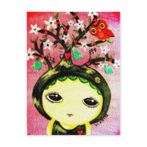 Cute Girl - She Grows A Tree postcards