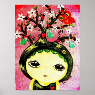 Cute Girl - She Grows A Tree print