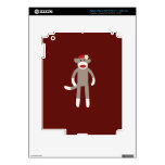 Cute Girl Sock Monkey on Red iPad 3 Skin