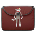 Cute Girl Sock Monkey on Red MacBook Pro Sleeve