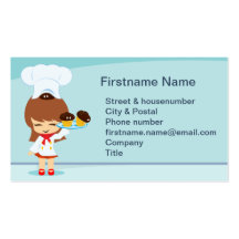 Cute Girl with Cupcakes Business Cards