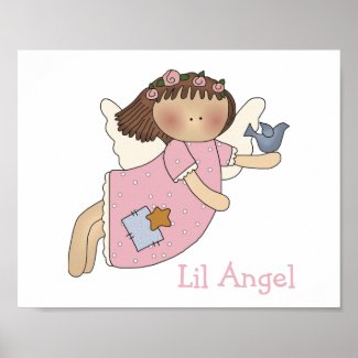 Cute Girl's Angel Print print