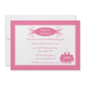 Cute girl's ballerina birthday party invitation invitation