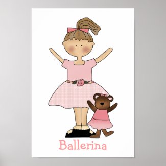 Cute Girl's Ballerina Print print