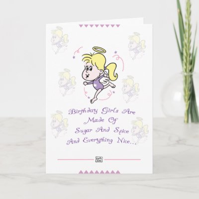 Cute Girls Birthday Card by ChuckleBerrys. Cute Happy Birthday greeting card 