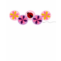 CUTE GIRLS LADYBUG AND FLOWERS SHIRT