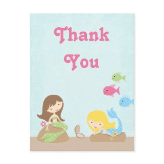 Cute girl's mermaids thank you postcard postcard
