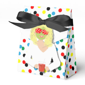 Cute Girls Only Pamper Party on Polka Dot Party Favor Boxes