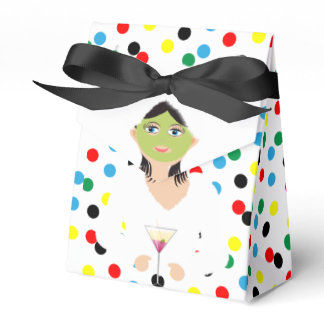 Cute Girls Only Pamper Party on Polka Dot Party Favor Box