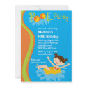 CUTE Girl's Pool Party Birthday Invitation invitation