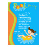 CUTE Girl's Pool Party Birthday Invitation