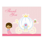 Cute girl's princess carriage thank you postcard postcards
