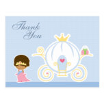 Cute girl's princess carriage thank you postcard postcards