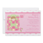 Cute girl's sleepover birthday party invitation