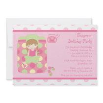 Cute girl's sleepover birthday party invitation