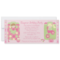 Cute girl's sleepover birthday party invitation