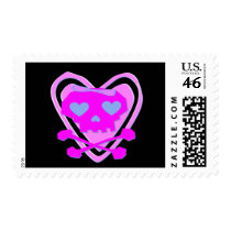 CUTE & GIRLY EMO SKULL & CROSSBONES postage by psychokiller138 CUTE & GIRLY EMO SKULL & CROSSBONES postage