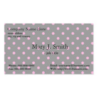 cute, girly, modern pink & black polka dots business cards