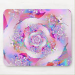 Cute Girly Pink Floral Vector Rose mousepads
