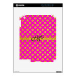 Cute Girly Pink Trendy Bling Glitter Gold Pattern Decals For The iPad 2