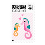 Cute girly postage stamps with cartoon seahoses Cute girly postage stamps with cartoon seahoses