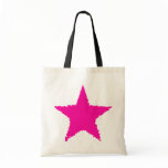 Cute girly punk hot pink ragged star tote bags