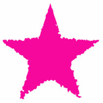 Cute girly punk hot pink ragged star cut outs