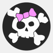 Cute Girly Skull Sticker