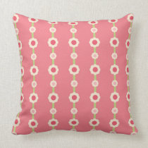 cute girly spring flowers and stripes pattern pillow