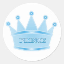 Cute Glitter Baby Blue Crown Prince stickers