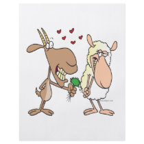 cute goat sheep love cartoon flyer design
