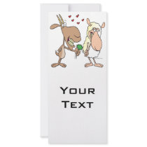 cute goat sheep love cartoon personalized rack card