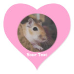 Cute Golden Pet Gerbil Pink Heart Stickers