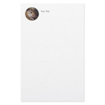 Cute Golden Pet Gerbil Custom Stationery