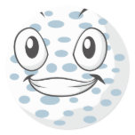 Cute Golf Ball Cartoon Round Stickers