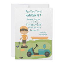 Cute Golf Boys Party Invitation