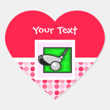 Cute Golf Heart Stickers