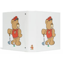 Cute Golfing Golfer Bear Vinyl Binders