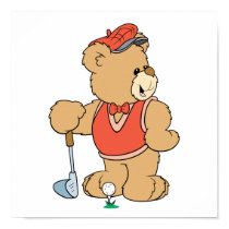 Cute Goling Golfer Bear posters