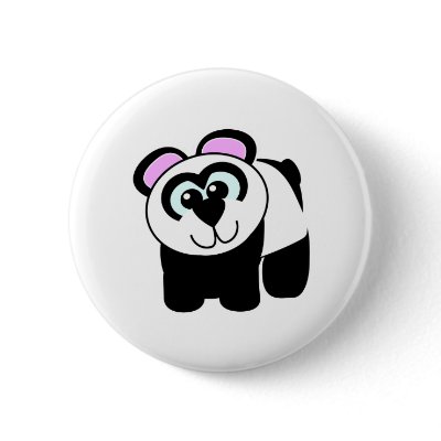 Cute Goofkins panda pinback buttons