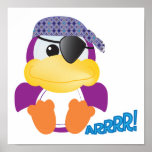 Cute Goofkins purple pirate ducky posters