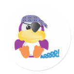 Cute Goofkins  purple pirate ducky Round Sticker