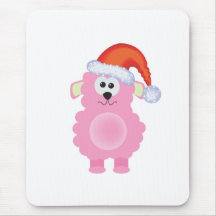 Cute Goofkins Xmas baby pink lamb santa Mouse Mats