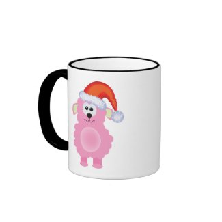 Cute Goofkins Xmas baby pink lamb santa mug