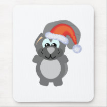 Cute Goofkins Xmas grey squirrel santa mousepads